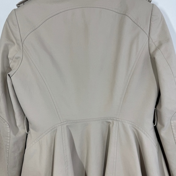 Ted Baker London Beige Trench Coat Size 2 Double Breasted Floral Lined Jacket - Picture 12 of 15